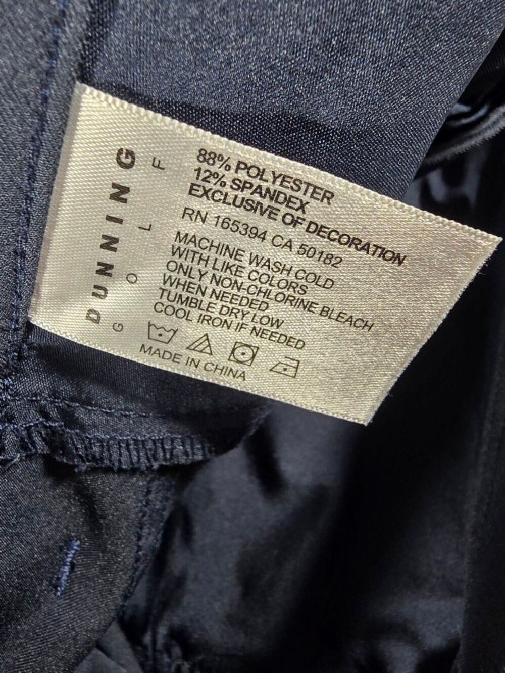 Dunning Golf Pants Performance Stretch 5 Pocket Chino Dark Blue Mens 34X28 - Picture 3 of 11